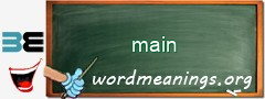 WordMeaning blackboard for main